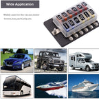 Fuse Box Screw Terminal Section Fuse Holder Kits with LED Warning Indicator for Auto Car Truck Boat