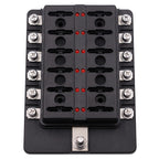 Fuse Box Screw Terminal Section Fuse Holder Kits with LED Warning Indicator for Auto Car Truck Boat