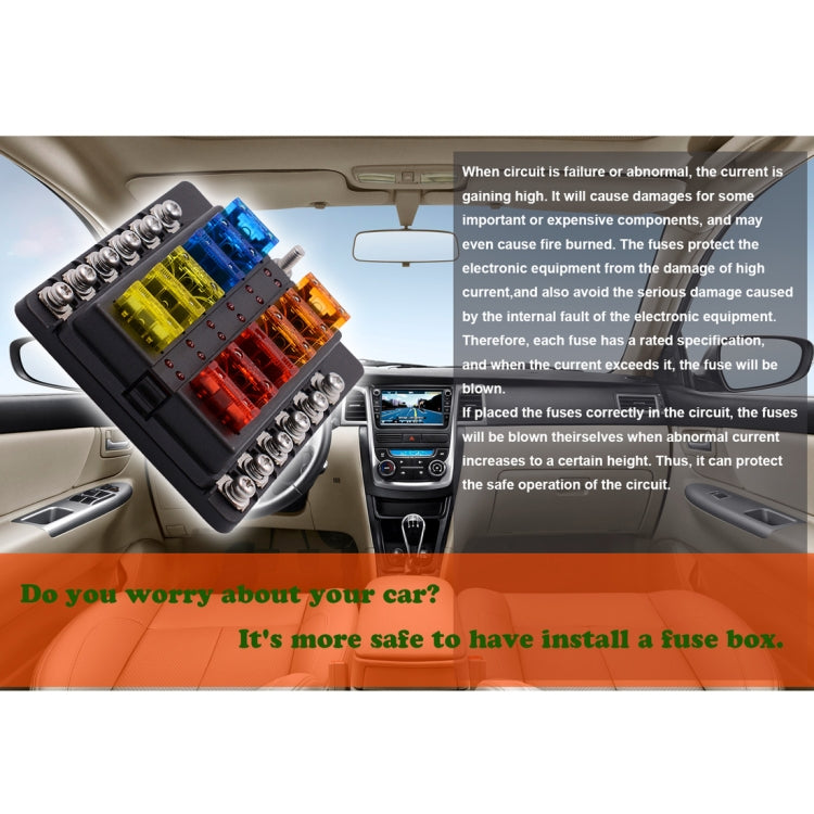 Fuse Box Screw Terminal Section Fuse Holder Kits with LED Warning Indicator for Auto Car Truck Boat