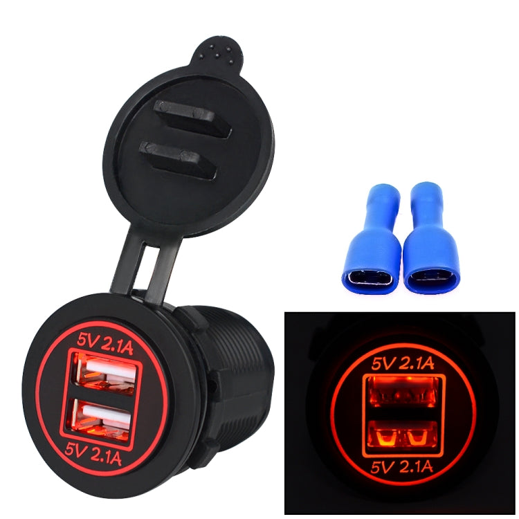 Universal Car Charger 2 Port Power Socket Power Dual USB Charger 5V 4.2A IP66 with Aperture