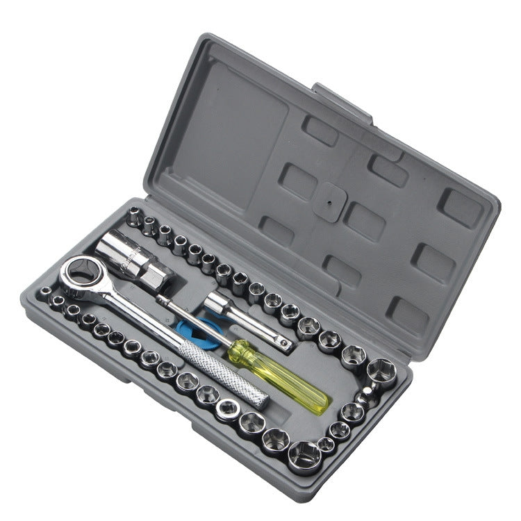 40 PCS Socket Wrench Set Car / Motorcycles Repair Combination Hardware Toolbox
