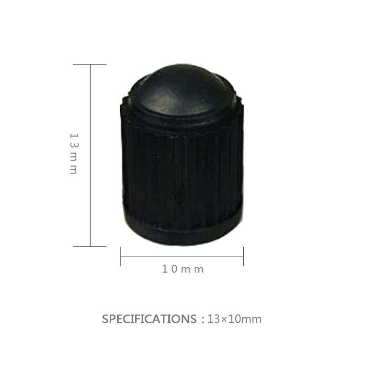 Black Tire valve Dust Rubber Cap For Bicycle And Car, Diameter: 10mm(Black), 200 PCS