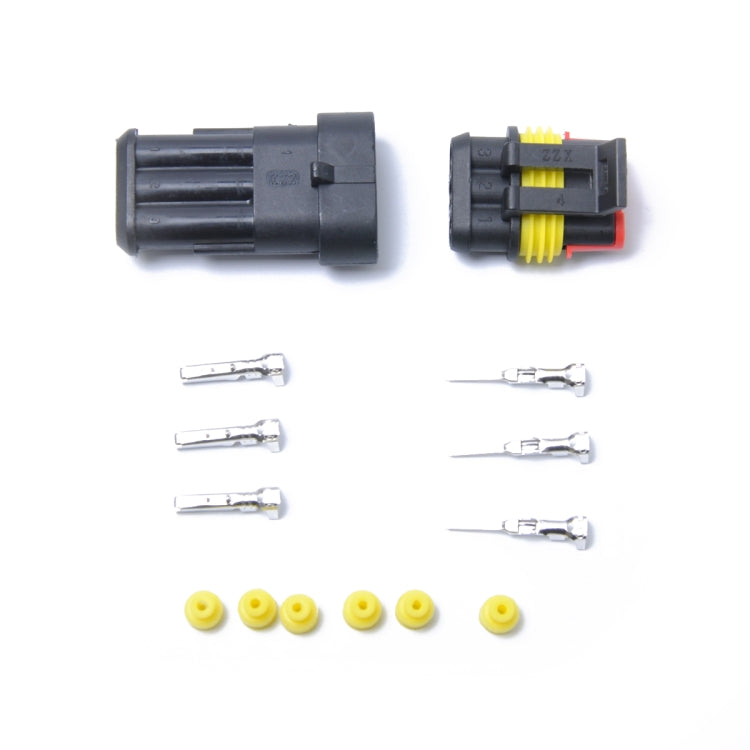 10 Sets 3 Pins Way Sealed Waterproof Electrical Wire Connector Plug Terminal Car Auto Set