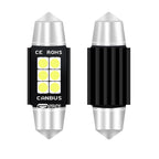 2 PCS 39mm DC12V-24V 3W 6000K 660LM 6LEDs SMD-3030 Car Reading Lamp / License Plate Light