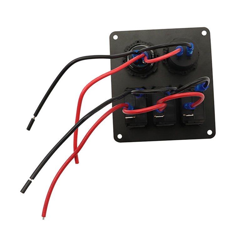 Multi-functional Combination Switch Panel 12V / 24V 3 Way Switches + Dual USB Charger for Car RV Marine Boat