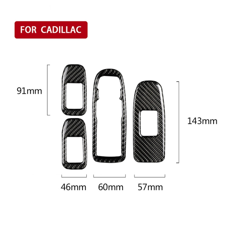 Car Carbon Fiber Door Window Lift Panel Decorative Sticker for Cadillac XT5 2016-2017 — view 5
