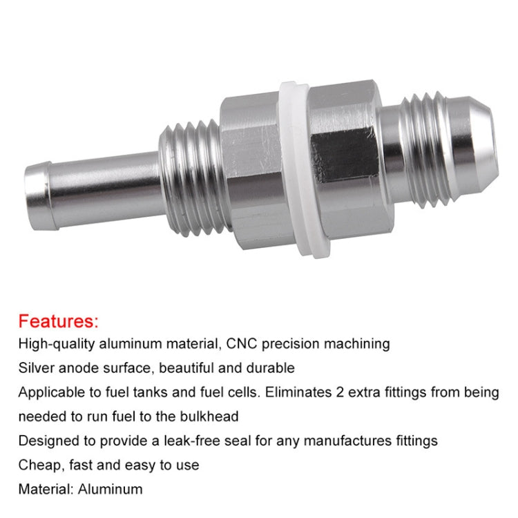 AN6-5/16 Male Flare Bulkhead Hose Barb for Fuel Tank and Fuel Cell