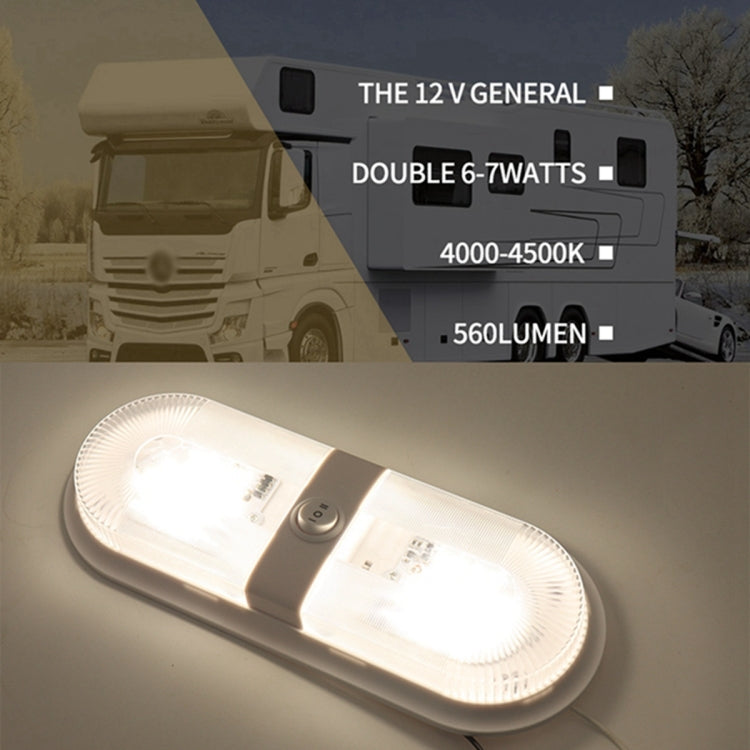D4347 10-24V 6-7W 4000-4500K 560LM RV Yacht 48 PCS LED Lamps Dome Light Ceiling Lamp, with Independent Switch Control