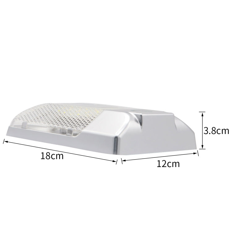 D4376S DC11-18V 3.6W 6000-6500K IP50 24LEDs SMD-5050 Marine RV Dimmable LED Dome Light Ceiling Lamp, with Touch Control