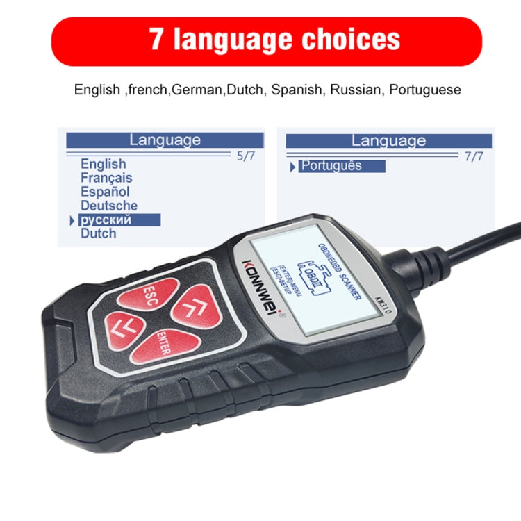 KONNWEI KW310 OBD Car Fault Detector Code Reader ELM327 OBD2 Scanner Diagnostic Tool — view 12