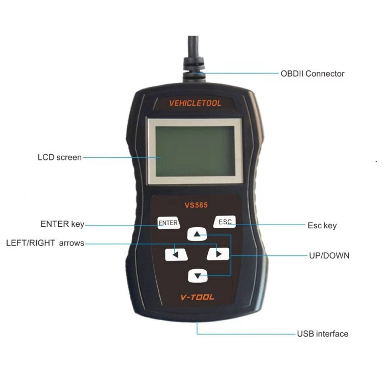 VS585 Car Mini Code Reader ODB2 Professional Fault Detector Diagnostic Tool
