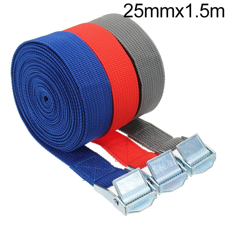 Car Tension Rope Luggage Strap Belt Auto Car Boat Fixed Strap with Alloy Buckle, Random Color Delivery, Size: 25mm x 1.5m