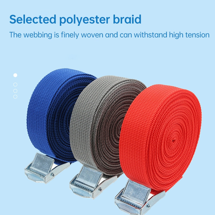 Car Tension Rope Luggage Strap Belt Auto Car Boat Fixed Strap with Alloy Buckle, Random Color Delivery, Size: 25mm x 1.5m