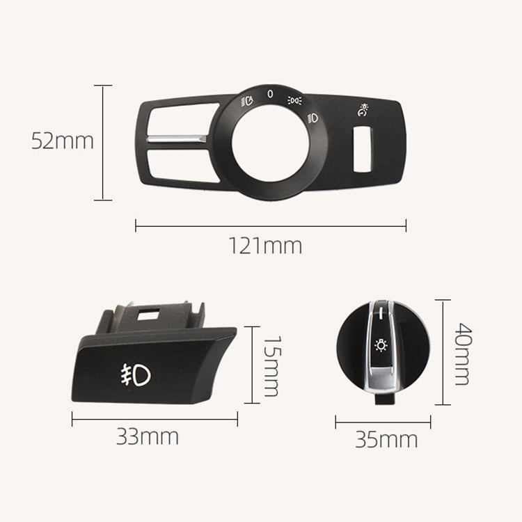 Car Headlight Switch Button Knob for BMW 5 Series 2010-2017, Left Driving
