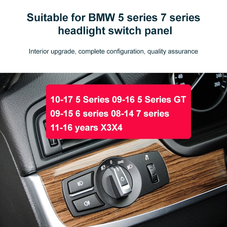 Car Headlight Switch Button Knob for BMW 5 Series 2010-2017, Left Driving