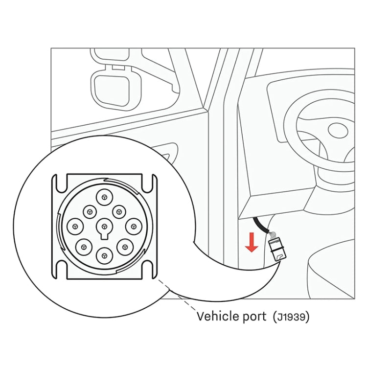J1939 9 Pin Connector Diagnosis Cable, For Cummins