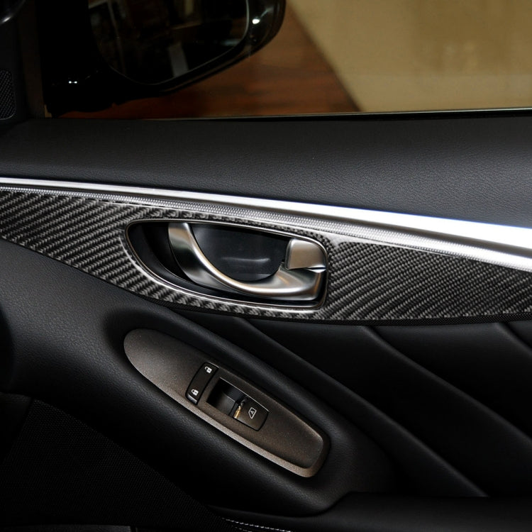 4 PCS Car Carbon Fiber Door Inner Handle Panel Decorative Sticker for Infiniti Q50 2014-2020 — view 7