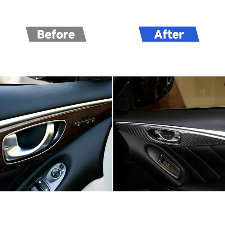 4 PCS Car Carbon Fiber Door Inner Handle Panel Decorative Sticker for Infiniti Q50 2014-2020 — view 8