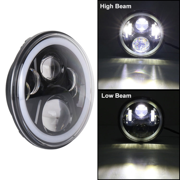 2 PCS 7 inch DC12V 6000K-6500K 50W Car LED Headlight Cree Lamp Beads for Jeep Wrangler / Harley, Support APP + Bluetooth Control