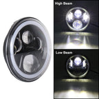 2 PCS 7 inch DC12V 6000K-6500K 50W Car LED Headlight Cree Lamp Beads for Jeep Wrangler / Harley, Support APP + Bluetooth Control