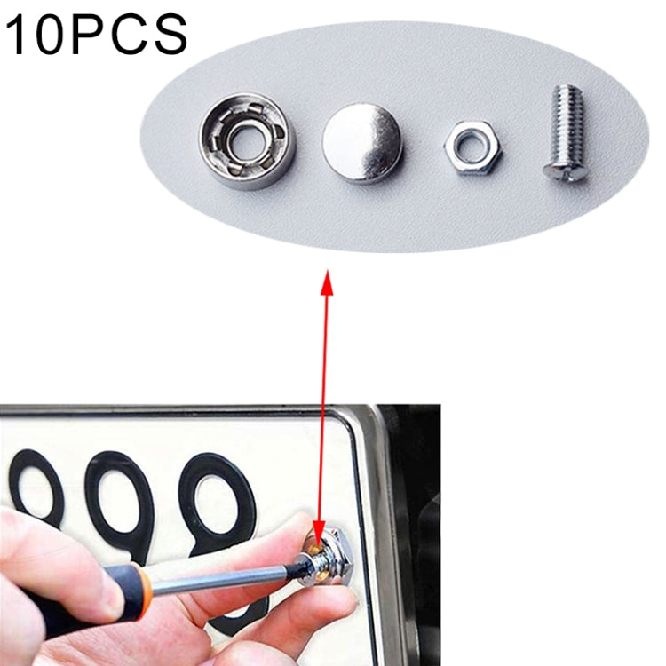 Anti-theft Screws Car License Plate Bolts Frame Screws, 10 Sets