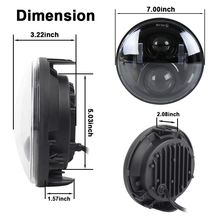 Round LED Motorcycle Headlight Modified Spotlight for Honda