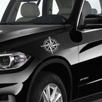 10 PCS Car Compass Pattern Random Decorative Sticker White