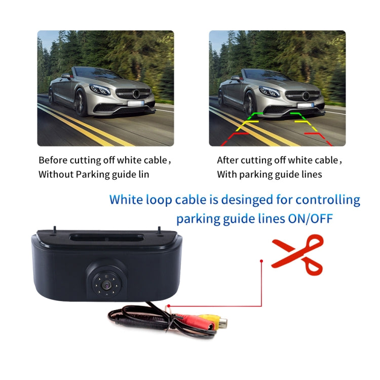 PZ469 Car Waterproof 170 Degree Brake Light View Camera + 7 inch Rearview Monitor for Nissan N200 2010-2017