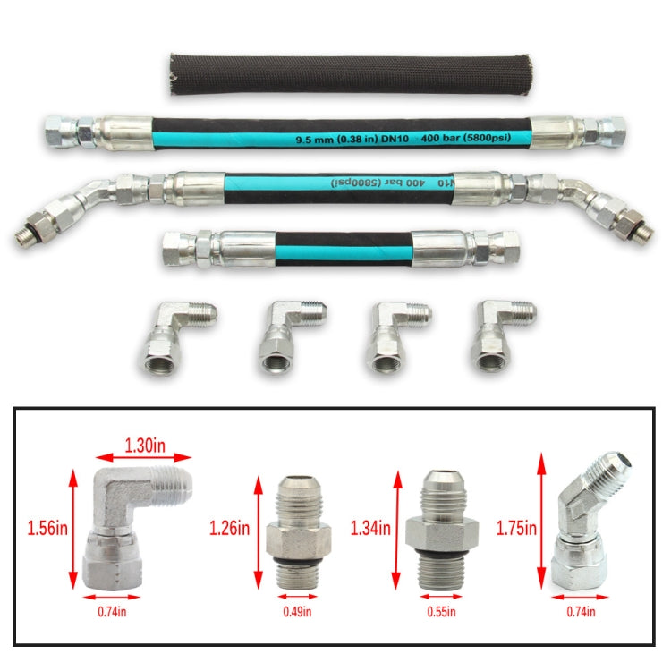High Pressure Oil Pump (HPOP) Hoses Lines Fittings Set for 1999-2003 Ford Powerstroke Turbo 7.3L