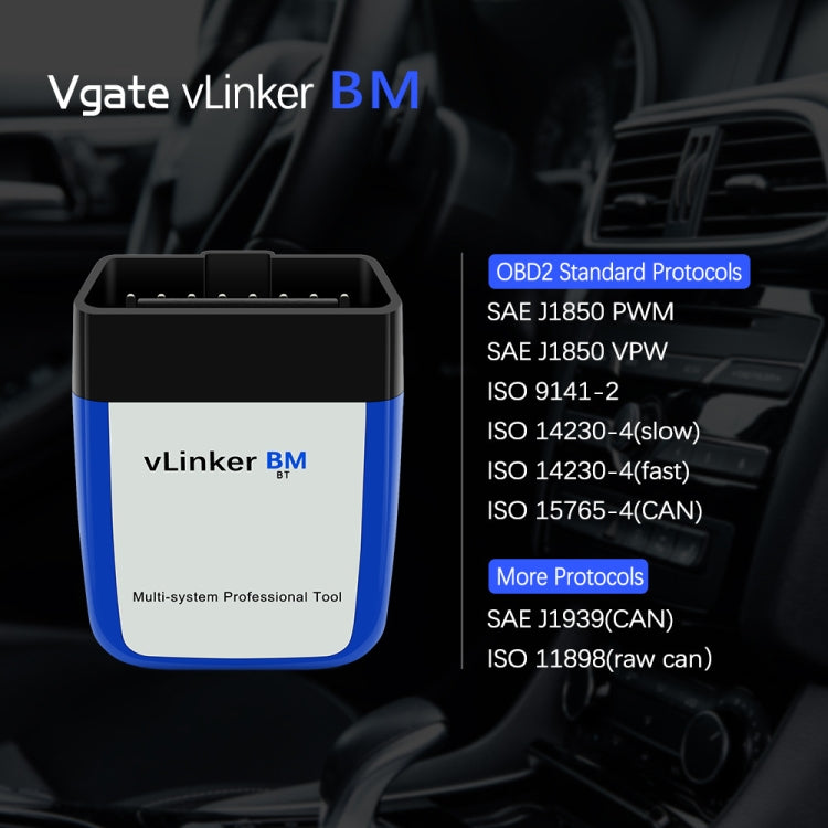 Vgate VLINKER BM V2.2 Bluetooth 3.0 Android Phone Car OBD Fault Diagnosis Detector — view 4
