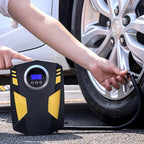 Car 12V Portable Inflatable Cylinder Pedal Digital Display Air Pump with Light & Tool Box