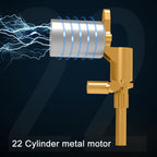 Car 12V Portable Inflatable Cylinder Pedal Digital Display Air Pump with Light & Tool Box