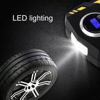 Car 12V Portable Inflatable Cylinder Pedal Digital Display Air Pump with Light & Tool Box