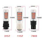 2 PCS 7443 DC12V / 2.2W Car Strobe Brake Lights with 42LEDs SMD-2835 Lamps
