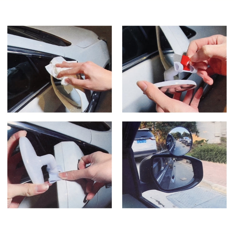 2 PCS Car Large Size Rearview Mirror Blind Spot Side Assistant Mirror