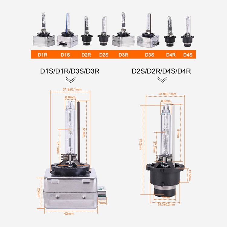 2 PCS D3R 4300K Car HID Xenon Bulb Kit Headlight