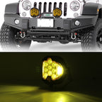 DC12V-30V 8000LM 6500K 90W Car LED Light on Three Sides Headlight for Jeep Wrangler (Gold Light), OL-1950Y 7 inch