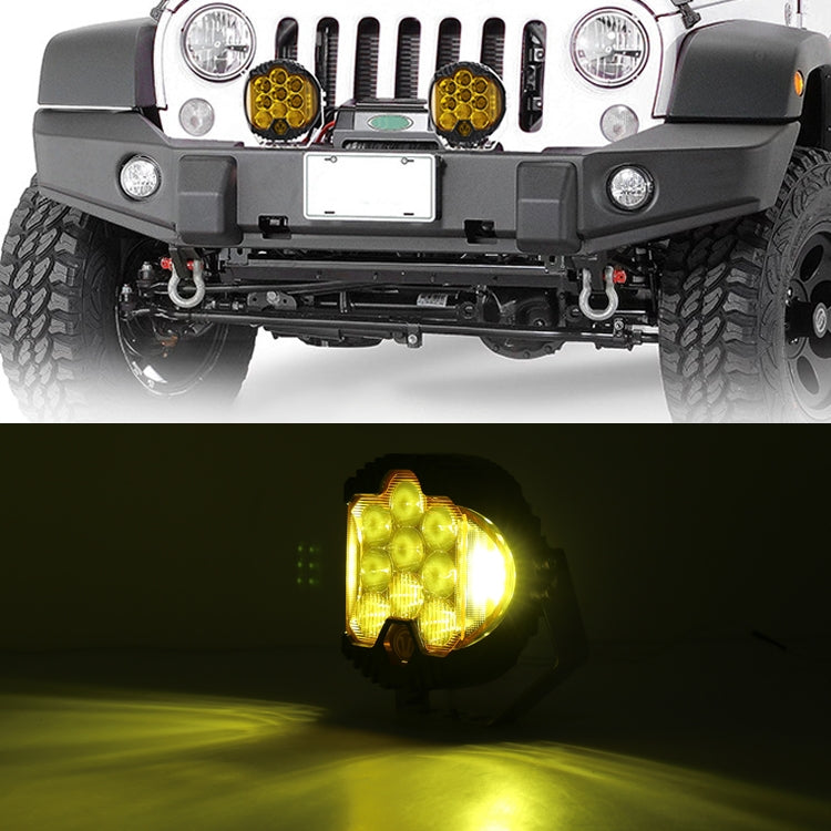 DC12V-30V 8000LM 6500K 90W Car LED Light on Three Sides Headlight for Jeep Wrangler (Gold Light), OL-1950Y 7 inch