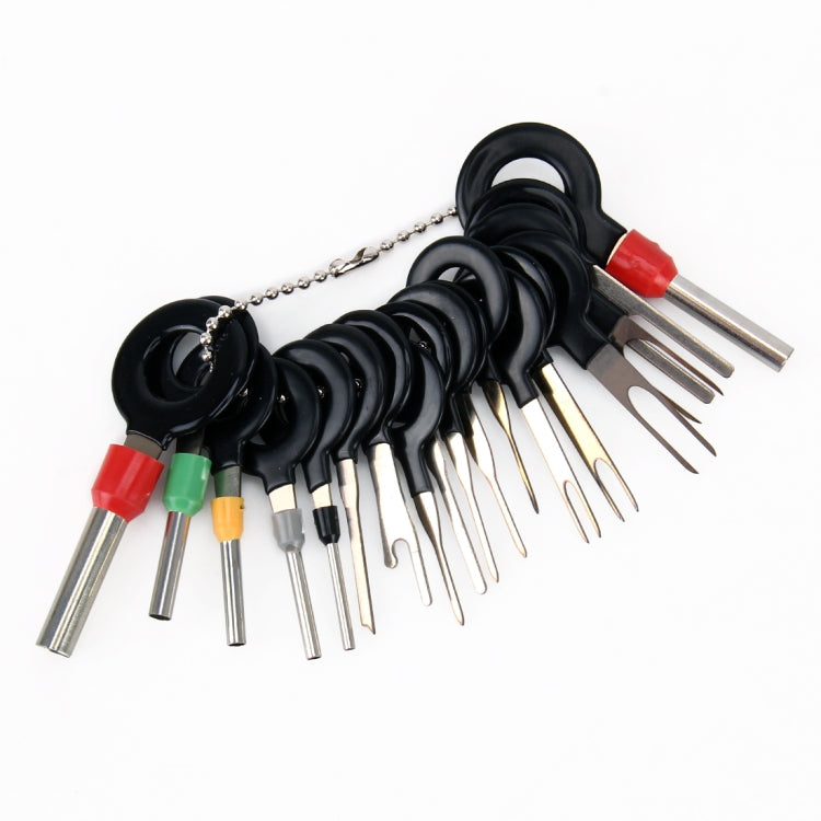 Car Plug Circuit Board Wire Harness Terminal Extraction Pick Connector Crimp Pin Back Needle Remove Tool, 29 in 1