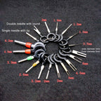 Car Plug Circuit Board Wire Harness Terminal Extraction Pick Connector Crimp Pin Back Needle Remove Tool, 29 in 1