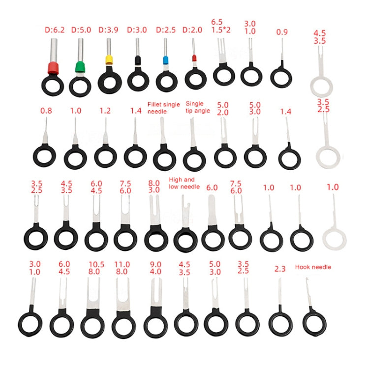 Car Plug Circuit Board Wire Harness Terminal Extraction Pick Connector Crimp Pin Back Needle Remove Tool, 41 in 1