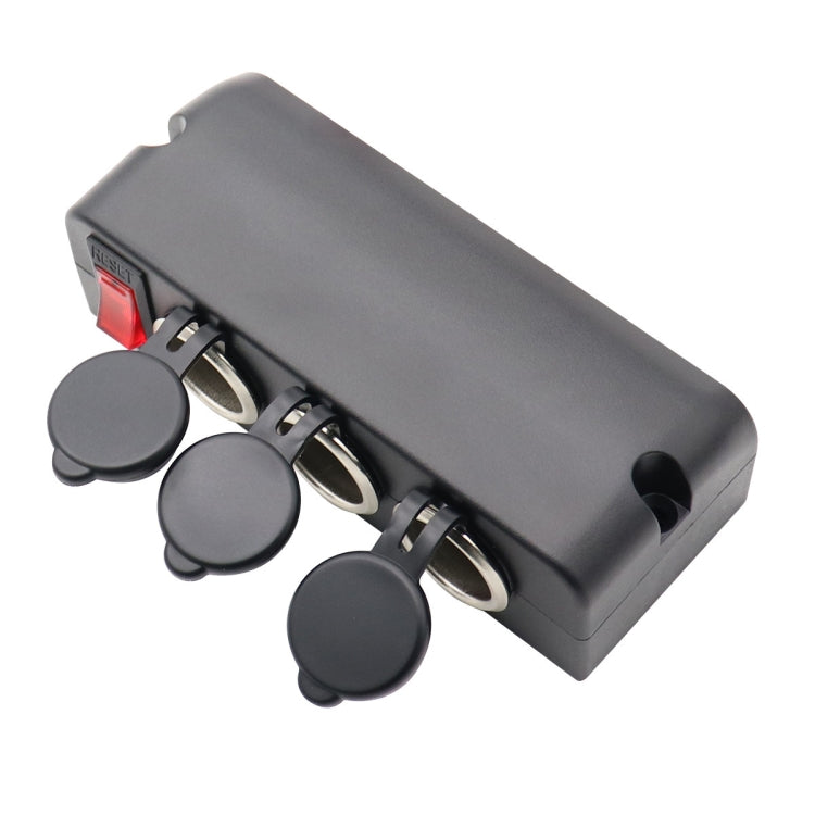 Car Cigarette Lighter Socket with Overload Protection Switch Control, 3 in 1 12-24V 16A