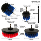 Floor Wall Window Glass Cleaning Descaling Electric Drill Brush Head Set, Random Color Delivery, 4 in 1