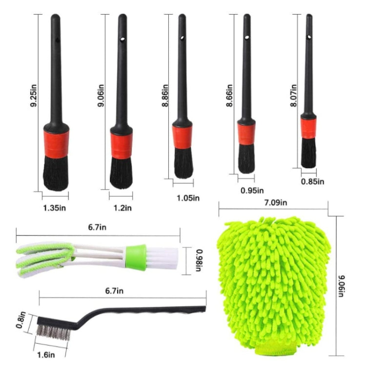 Car Wash Cleaning Brush Tools Set, Random Color Delivery, 11 in 1