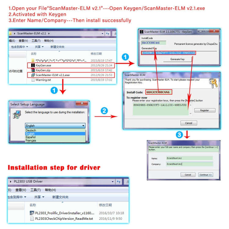 OBD ELM327 V1.5 USB Car Fault Diagnostic Scanner with CH340T Chip