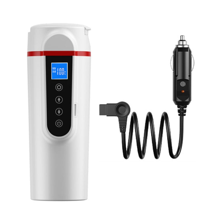 Car Heating Water Cup Large Display Smart Stainless Steel Electric Kettle, Large Display (Black), Large Display (White) — Large Display (White)