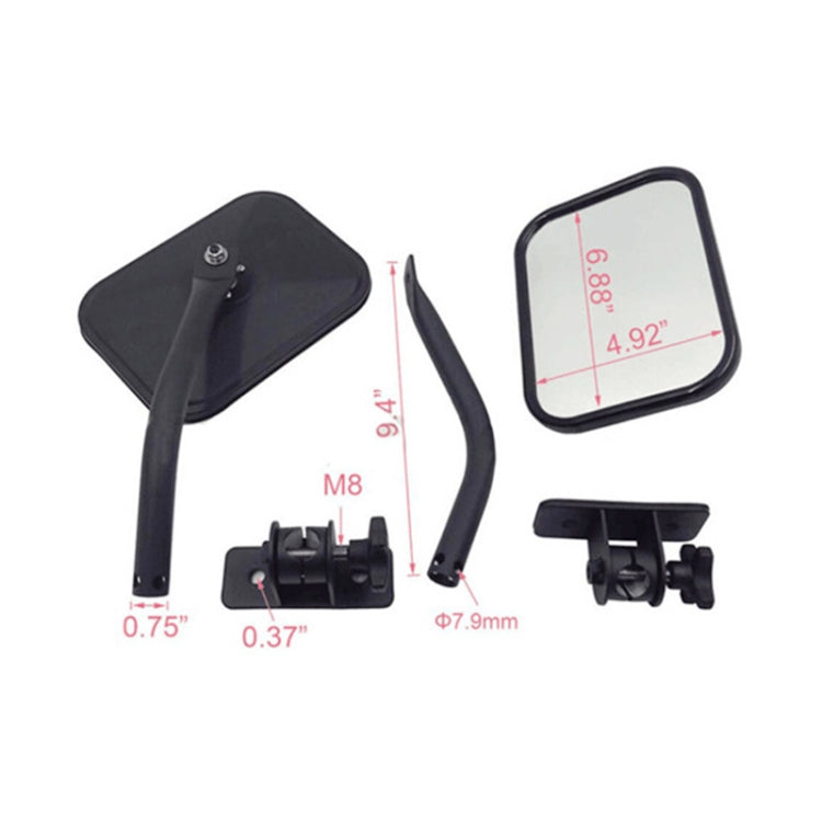 SF-JP-003 Pair Car Side Door Rearview Mirror Adjustable Shape Angle Lens Blind Spot Exterior Mirror for Jeep Wrangler