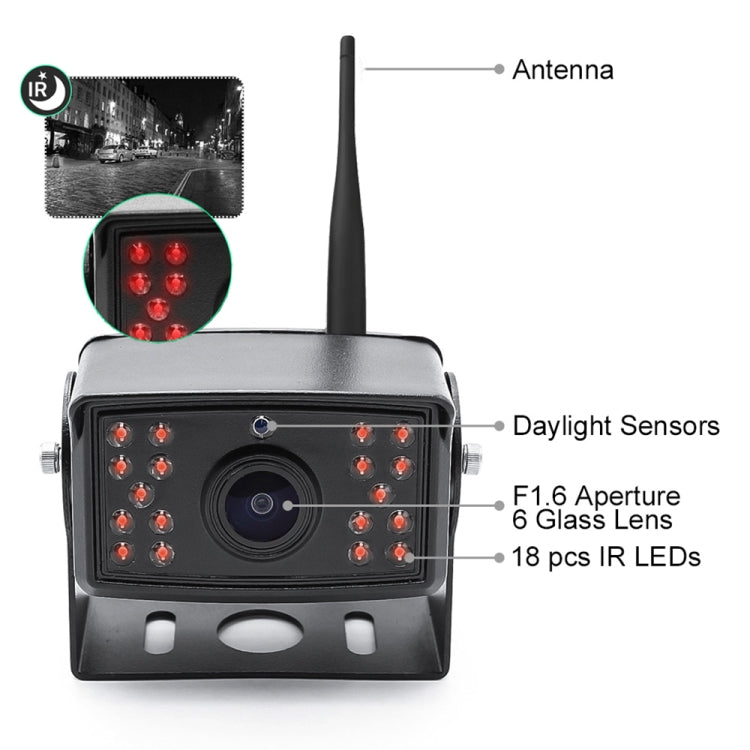 Car Digital Wireless Rear-view Split-screen Monitor Single Record