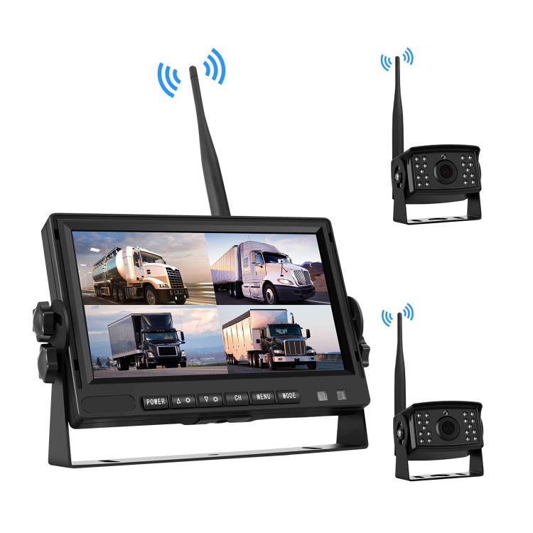 Car Digital Wireless Rear-view Split-screen Monitor Dual Record