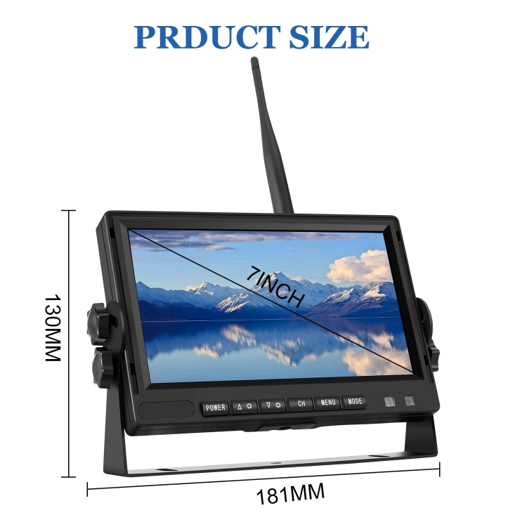 Car Digital Wireless Rear-view Split-screen Monitor Four Record